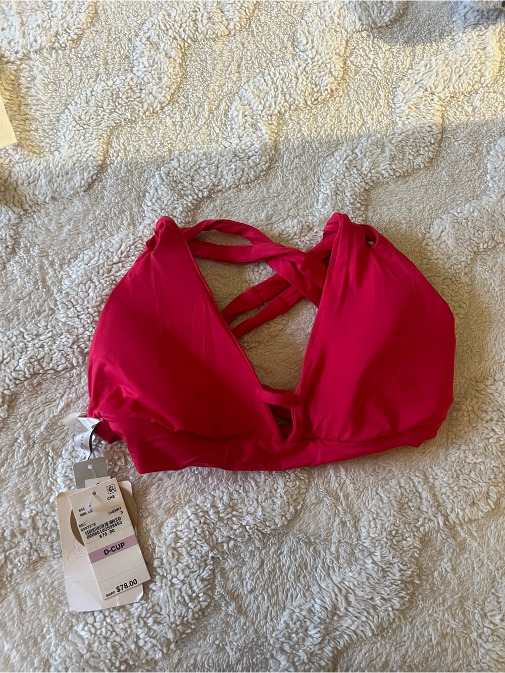 BECCA Hot Pink Strappy Bikini Top